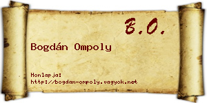 Bogdán Ompoly névjegykártya